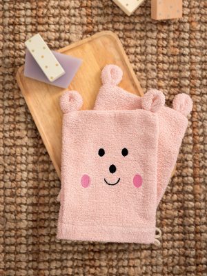 Palamaiki Σετ γάντια μπάνιου πετσετέ Baby Bath 17x23 BG100 PINK