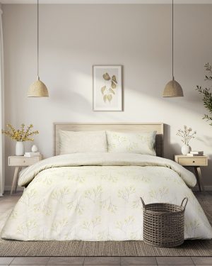 Kocoon Home Σετ Σεντόνια Υπέρδιπλα με Λάστιχο - Anelie Μπεζ, Κίτρινο