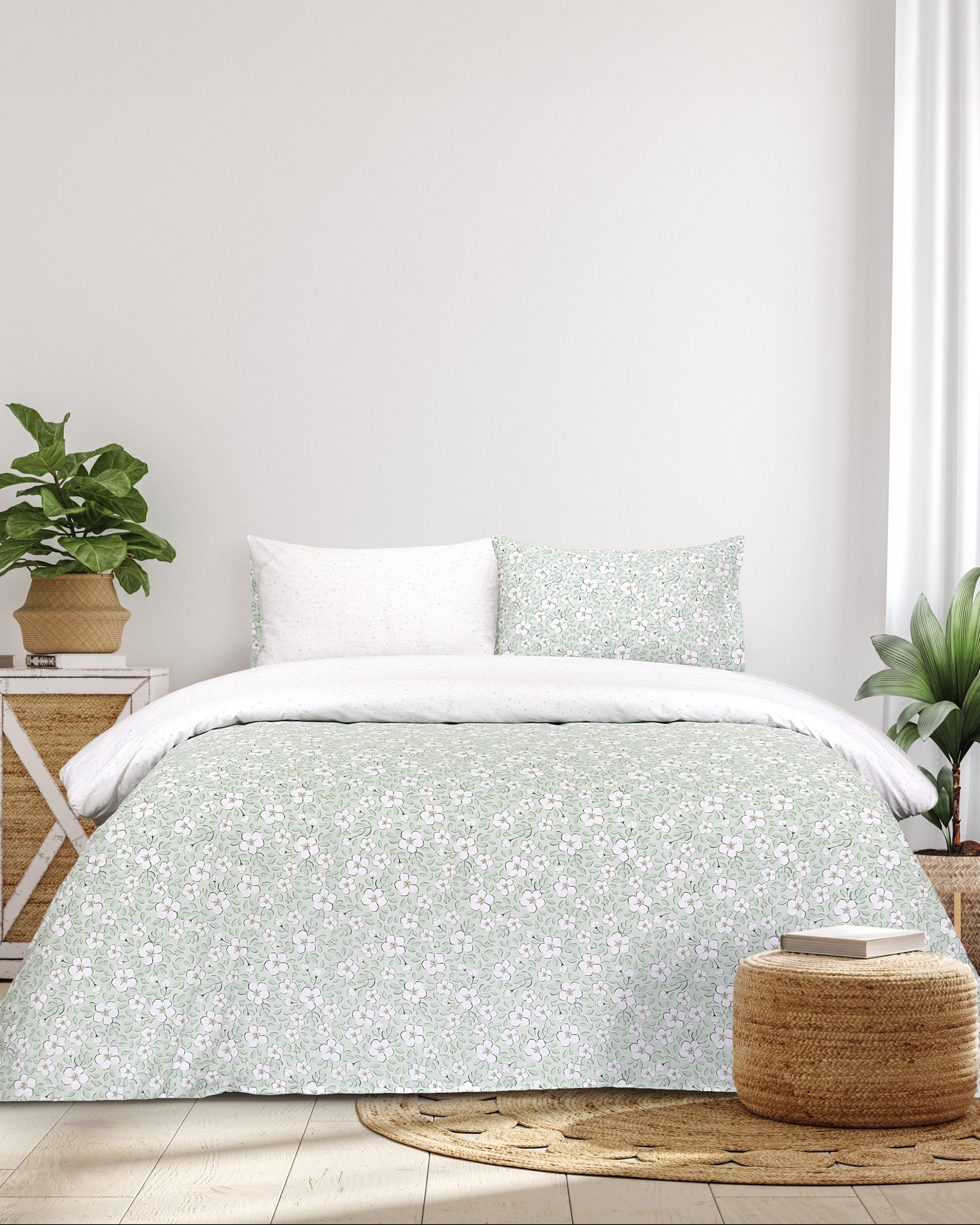 Kocoon Home Σετ Σεντόνια Υπέρδιπλα με Λάστιχο - Mirelle Πράσινο, Μέντα