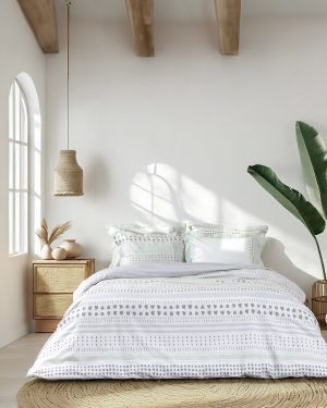 Nima Home Σετ Σεντόνια Υπέρδιπλα - Ferrano Μέντα, Λευκό, Γκρι