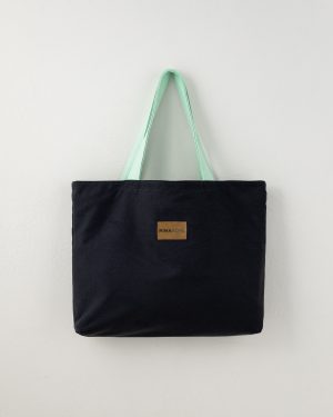 Nima Home Τσάντα Θαλάσσης 37x54 - Riva Black / Emerald Μαύρο, Μέντα