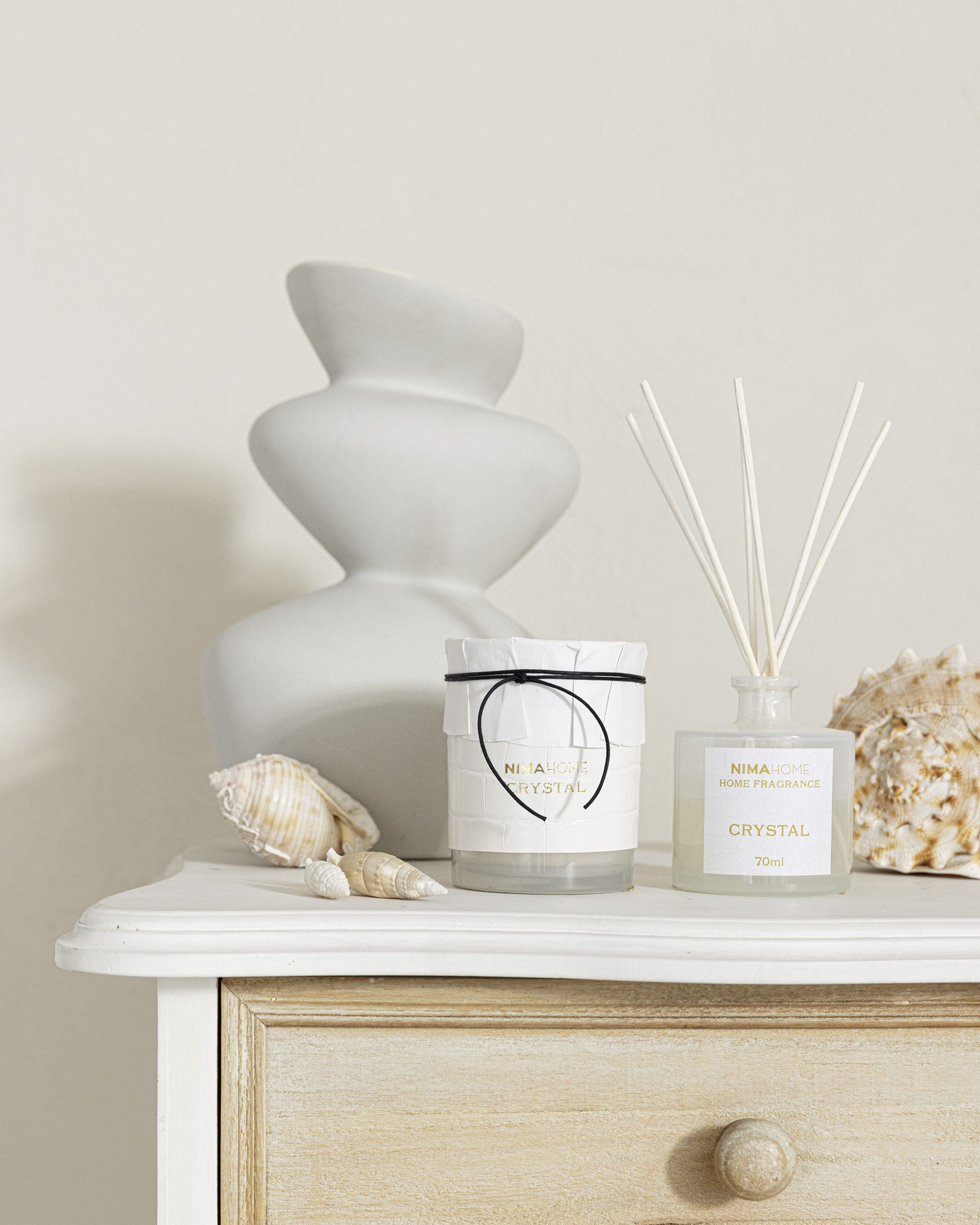 Nima Home Σετ Αρωματικό Χώρου με Στικ 100ml & Αρωματικό Κερί 130gr - Crystal