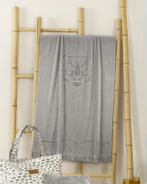 Nima Home Πετσέτα Θαλάσσης 90x160 - Keya Jacquard Γκρι
