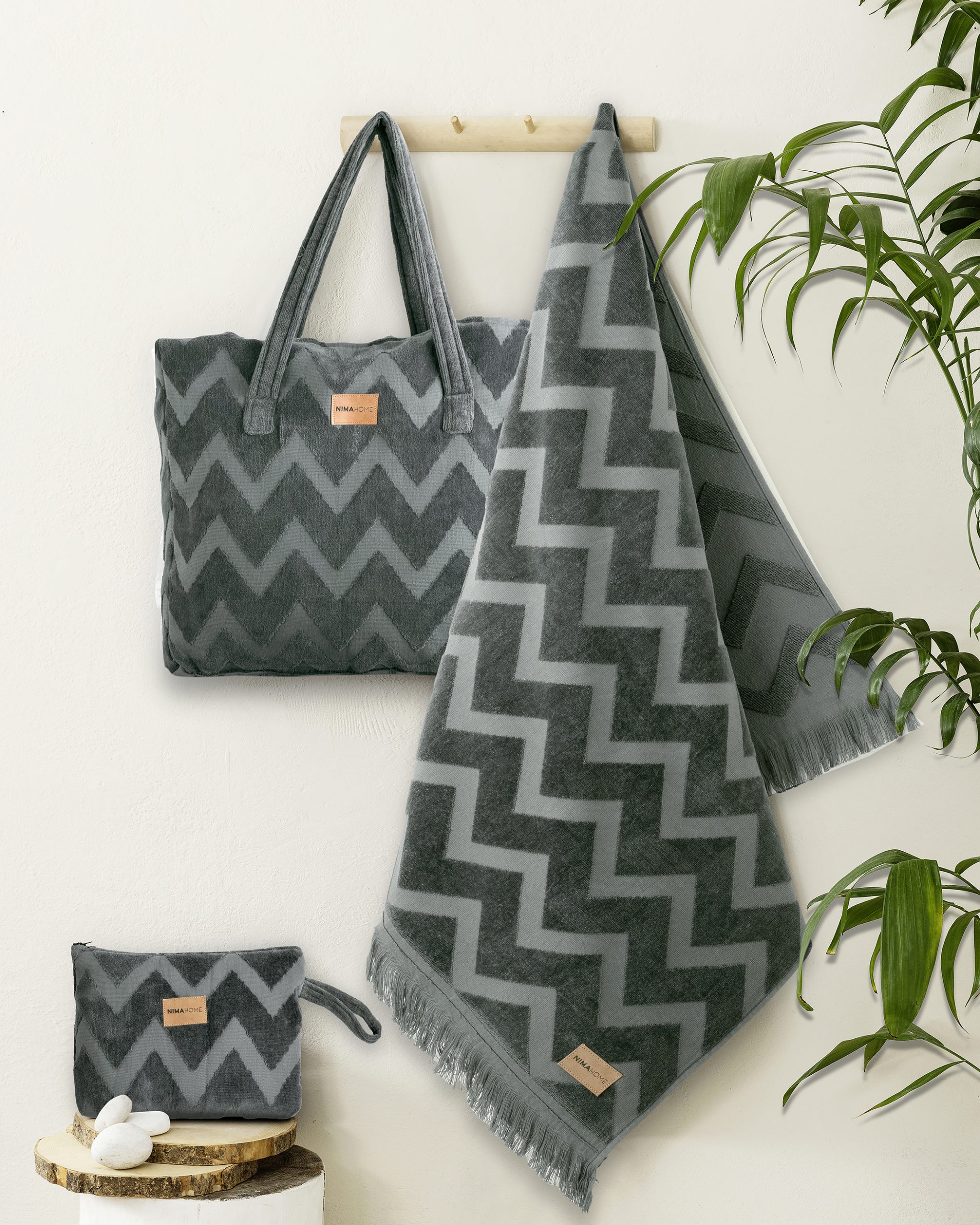Nima Home Nεσεσέρ θαλάσσης 23x32 - Vida Dark Gray Γκρι - Image 2