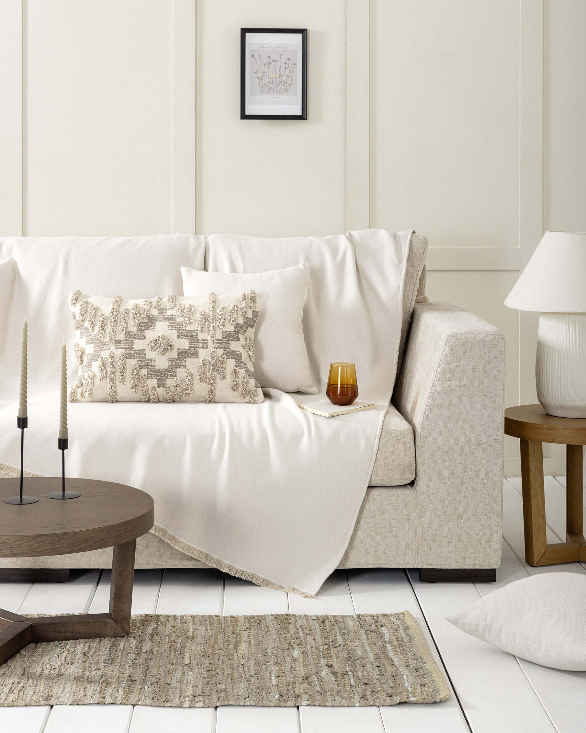 Nima Home Διακοσμητική Μαξιλαροθήκη 45x45 - Iris Light Beige Μπεζ - Image 2