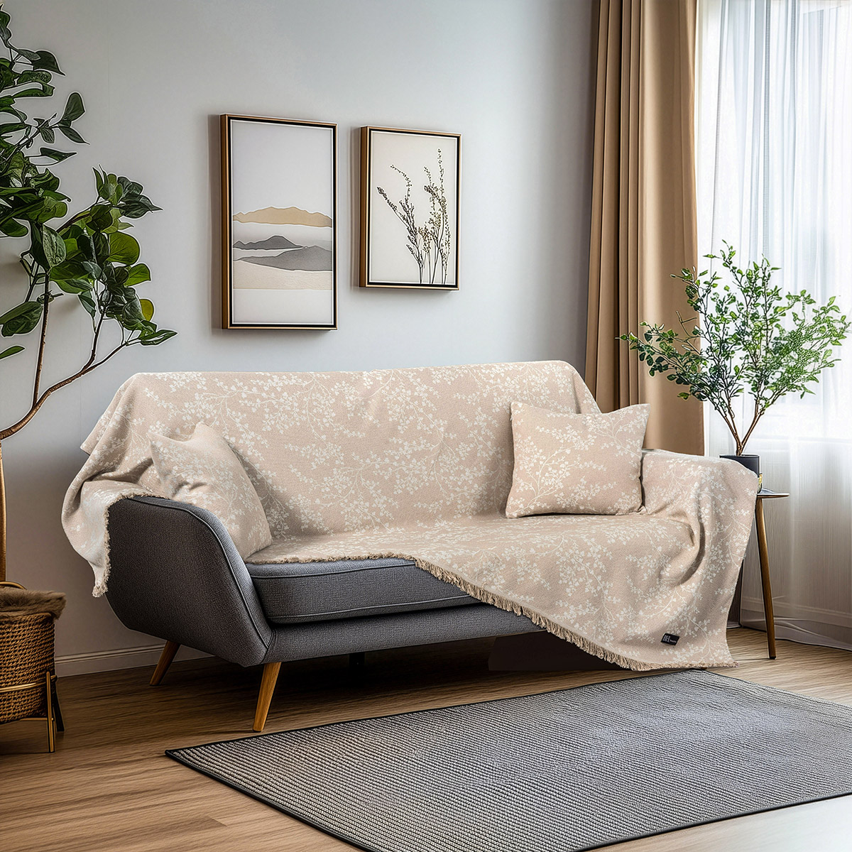 Beauty Home Ριχτάρι Μονοθέσιο Amos Art 8713 170x170 Μπεζ