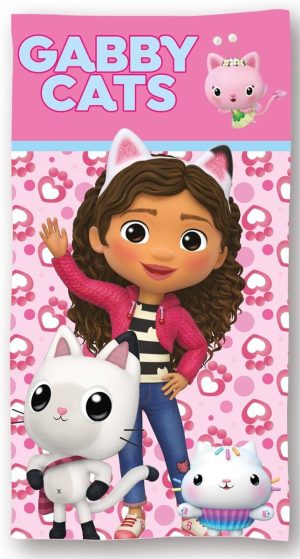 DIMcol Πετσέτα Θαλάσσης Quick Dry DreamWorks Gabby's Dollhouse 113 70X140 Pink 100% Microfiber