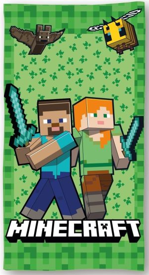 DIMcol Πετσέτα Θαλάσσης Quick Dry Mojang Minecraft 004 70X140 Light Green 100% Microfiber