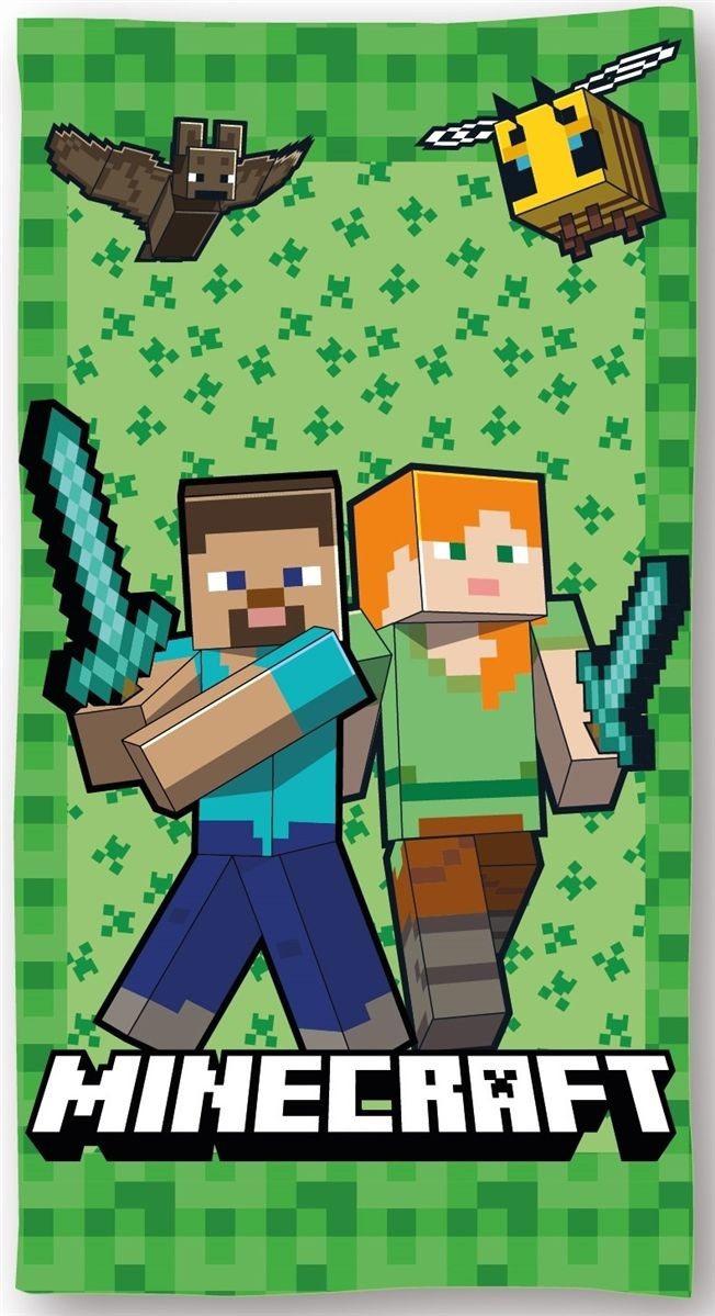 DIMcol Πετσέτα Θαλάσσης Quick Dry Mojang Minecraft 004 70X140 Light Green 100% Microfiber