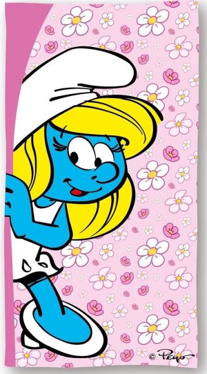 DIMcol Πετσέτα Θαλάσσης Quick Dry Peyo Smurfs 820 70X140 Baby Pink 100% Microfiber