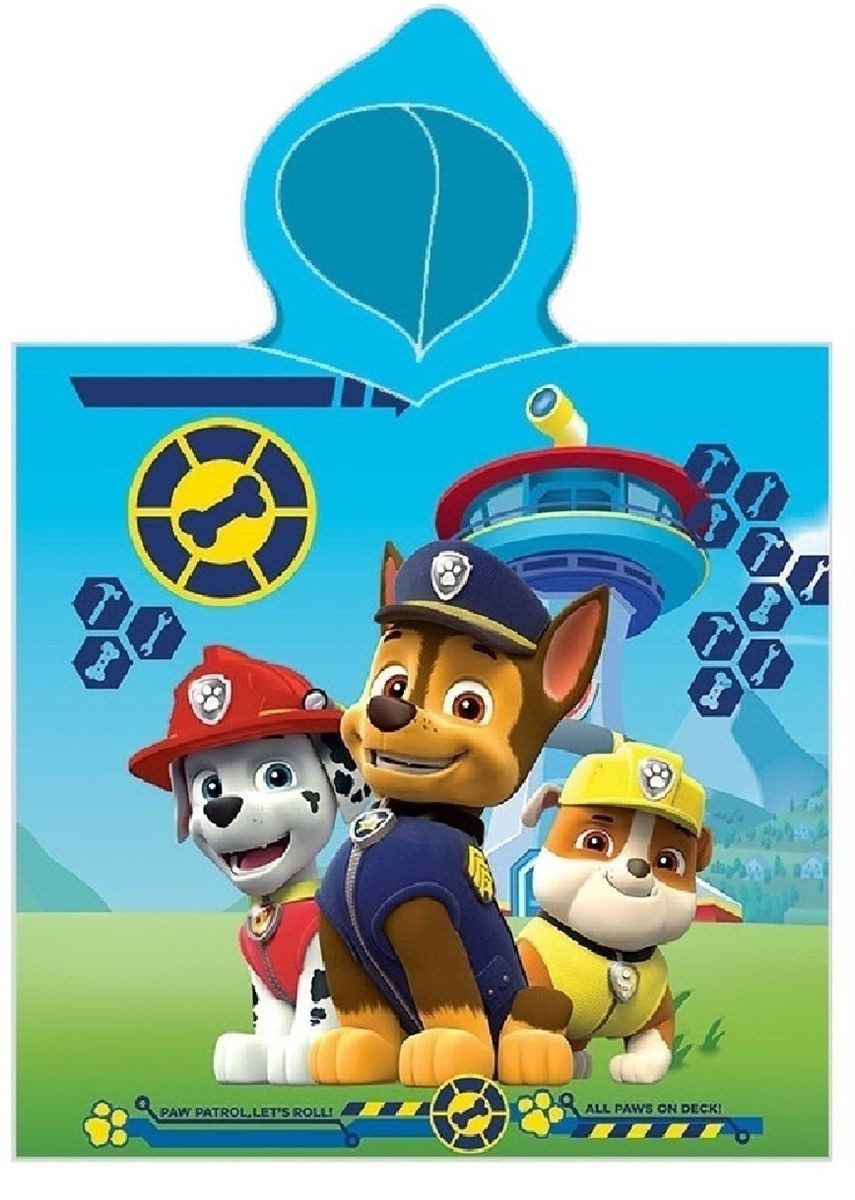 DIMcol Πόντσο Θαλάσσης Quick Dry Nickelodeon Paw Patrol 203 50X100 Sky Blue 100% Microfiber