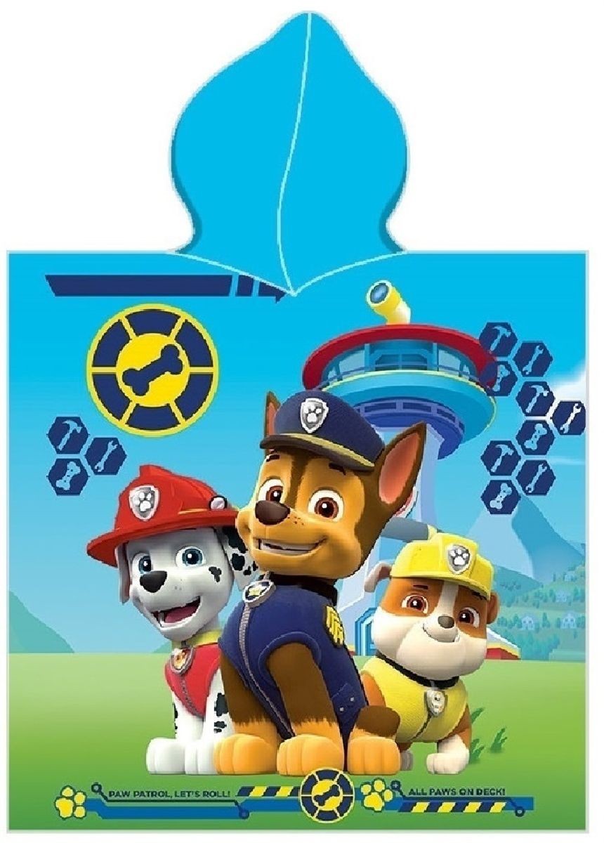 DIMcol Πόντσο Θαλάσσης Quick Dry Nickelodeon Paw Patrol 203 50X100 Sky Blue 100% Microfiber - Image 2