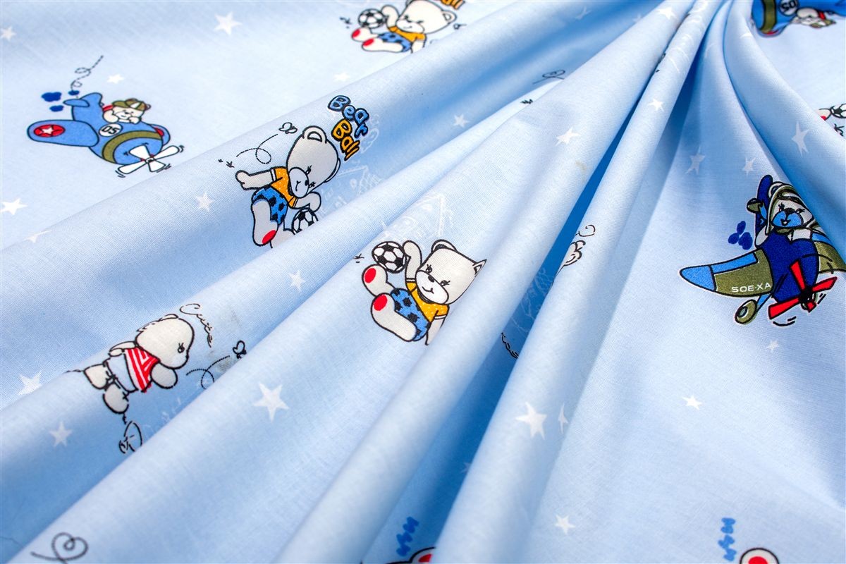DIMcol Κατωσέντονο Με Λάστιχο bebe Bear's Playtime 591 0,70X1,40X0,15 Sky Blue 100% Cotton - Image 2