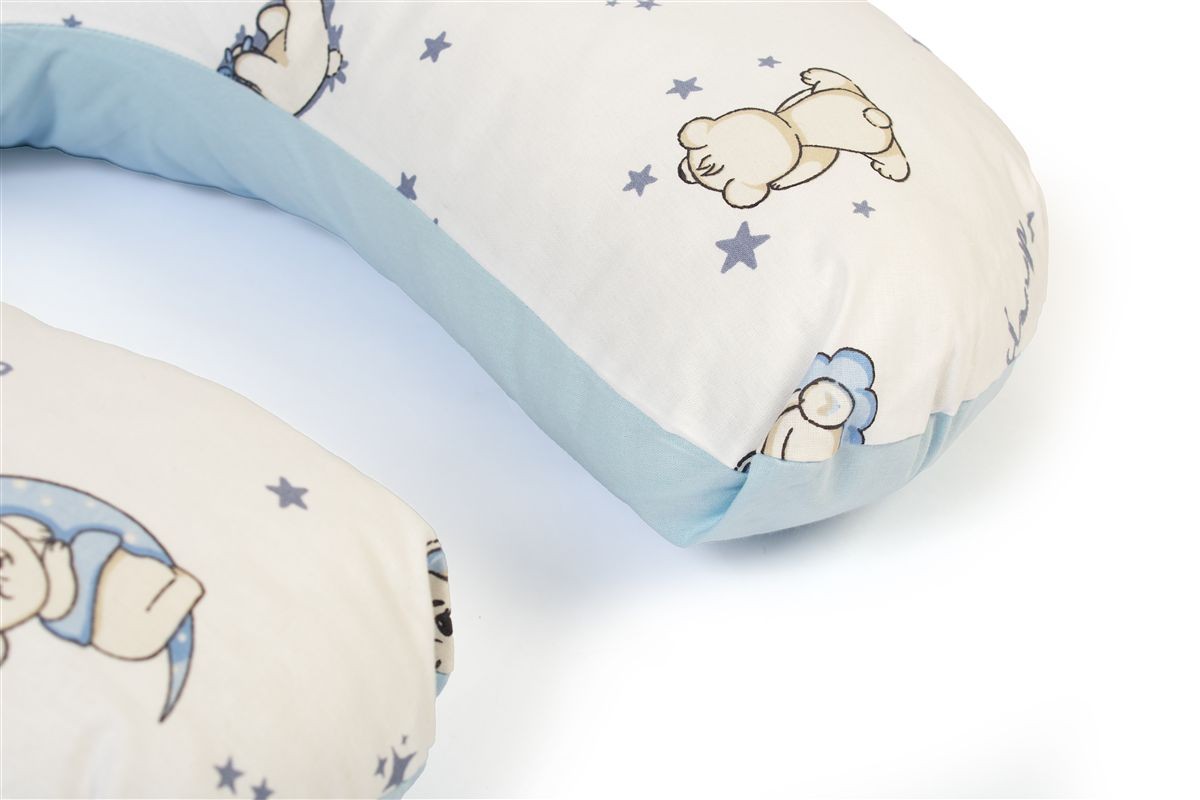DIMcol Μαξιλάρι Θηλασμού bebe Bear's Nest 03 60x50x15 White-Sky Blue 100% Cotton - Image 2