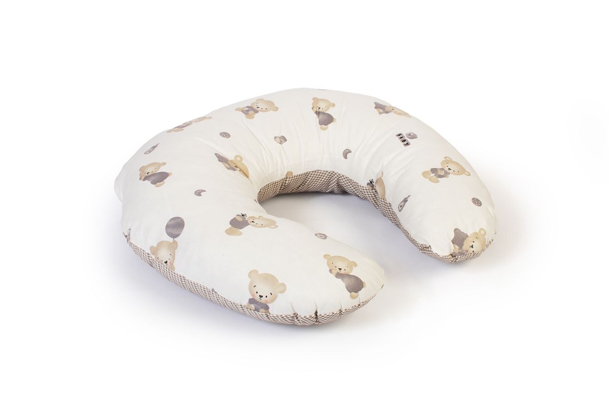 DIMcol Μαξιλάρι Θηλασμού bebe Bear's Nest 05 60x50x15 White-Grey 100% Cotton