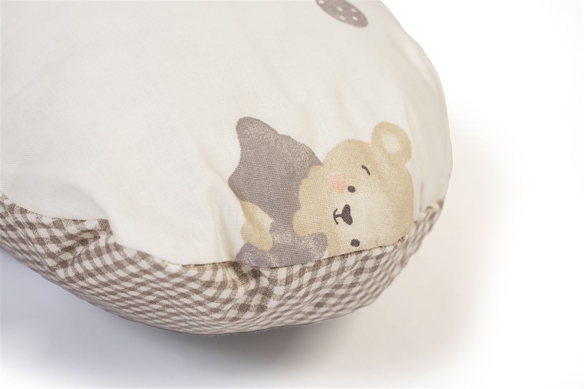 DIMcol Μαξιλάρι Θηλασμού bebe Bear's Nest 05 60x50x15 White-Grey 100% Cotton - Image 2