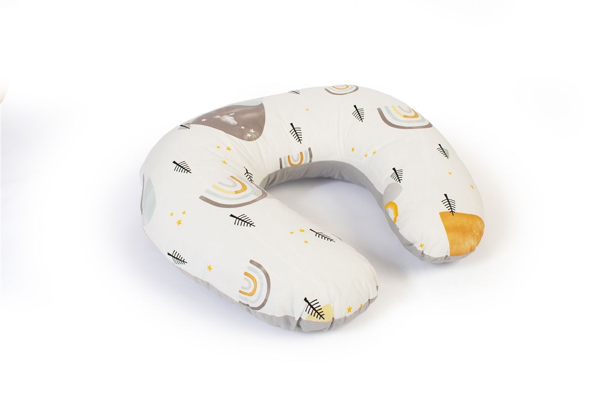 DIMcol Μαξιλάρι Θηλασμού bebe Rainbow 01 60x50x15 White-Grey 100% Cotton