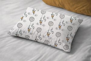 DIMcol Μαξιλαροθήκη Εμπριμέ bebe Floating Bunny 715 35X45 Grey 100% Cotton