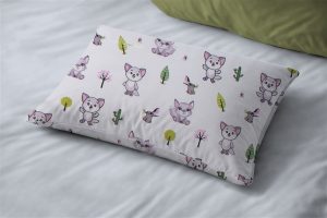 DIMcol Μαξιλαροθήκη Εμπριμέ kids Baby Foxes 594 50X70 White-Pastel Lilac 100% Cotton