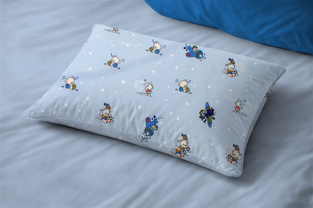 DIMcol Μαξιλαροθήκη Εμπριμέ kids Bear's Playtime 591 50X70 Sky Blue 100% Cotton