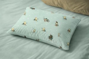 DIMcol Μαξιλαροθήκη Εμπριμέ kids Bear's Playtime 593 50X70 Mint 100% Cotton