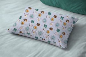DIMcol Μαξιλαροθήκη Εμπριμέ kids Big Cats 28 50X70 Light Aqua 100% Cotton