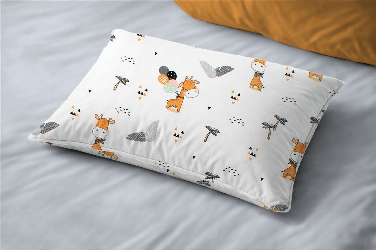 DIMcol Μαξιλαροθήκη Εμπριμέ kids Giraffe 599 50X70 White-Orange 100% Cotton