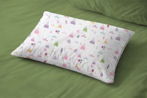 DIMcol Μαξιλαροθήκη Εμπριμέ kids Whimsical Mountainside 587 50X70 White-Pastel Lilac 100% Cotton