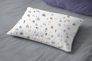 DIMcol Μαξιλαροθήκη Εμπριμέ kids Whimsical Mountainside 588 50X70 White-Grey 100% Cotton