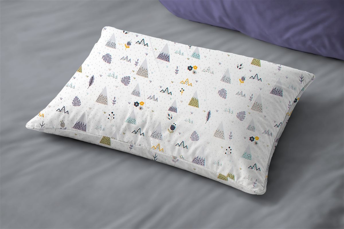 DIMcol Μαξιλαροθήκη Εμπριμέ kids Whimsical Mountainside 588 50X70 White-Grey 100% Cotton