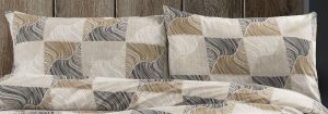 DIMcol Μαξιλαροθήκη Εμπριμέ Κλεοπάτρα 609 50X70 Beige-Black 70/30 Cott/Pol