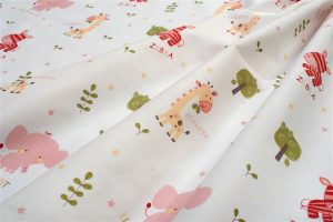 DIMcol Πάνα Χασέ bebe Happy Safari 712 80X80 White-Pink 100% Cotton