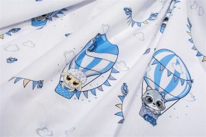 DIMcol Πάνα Χασέ bebe The Floating Zoo 596 80X80 White-Blue 100% Cotton