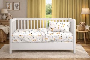 DIMcol Πάπλωμα Εμπριμέ bebe Giraffe 599 120X160 White-Orange 100% Cotton