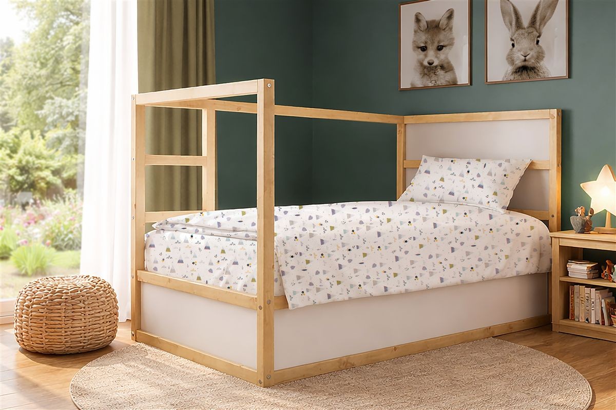 DIMcol Παπλωματοθήκη Εμπριμέ kids Whimsical Mountainside 588 160X240 White-Grey 100% Cotton
