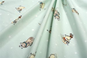 DIMcol Σεντονάκι Λίκνου bebe Bear's Playtime 593 80X110 Mint 100% Cotton