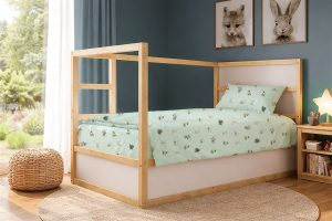 DIMcol Σεντόνια Εμπριμέ Σετ 2 τεμ kids Bear's Playtime 593 160X240 Mint 100% Cotton