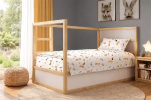 DIMcol Σεντόνια Εμπριμέ Σετ 2 τεμ kids Giraffe 599 160X240 White-Orange 100% Cotton