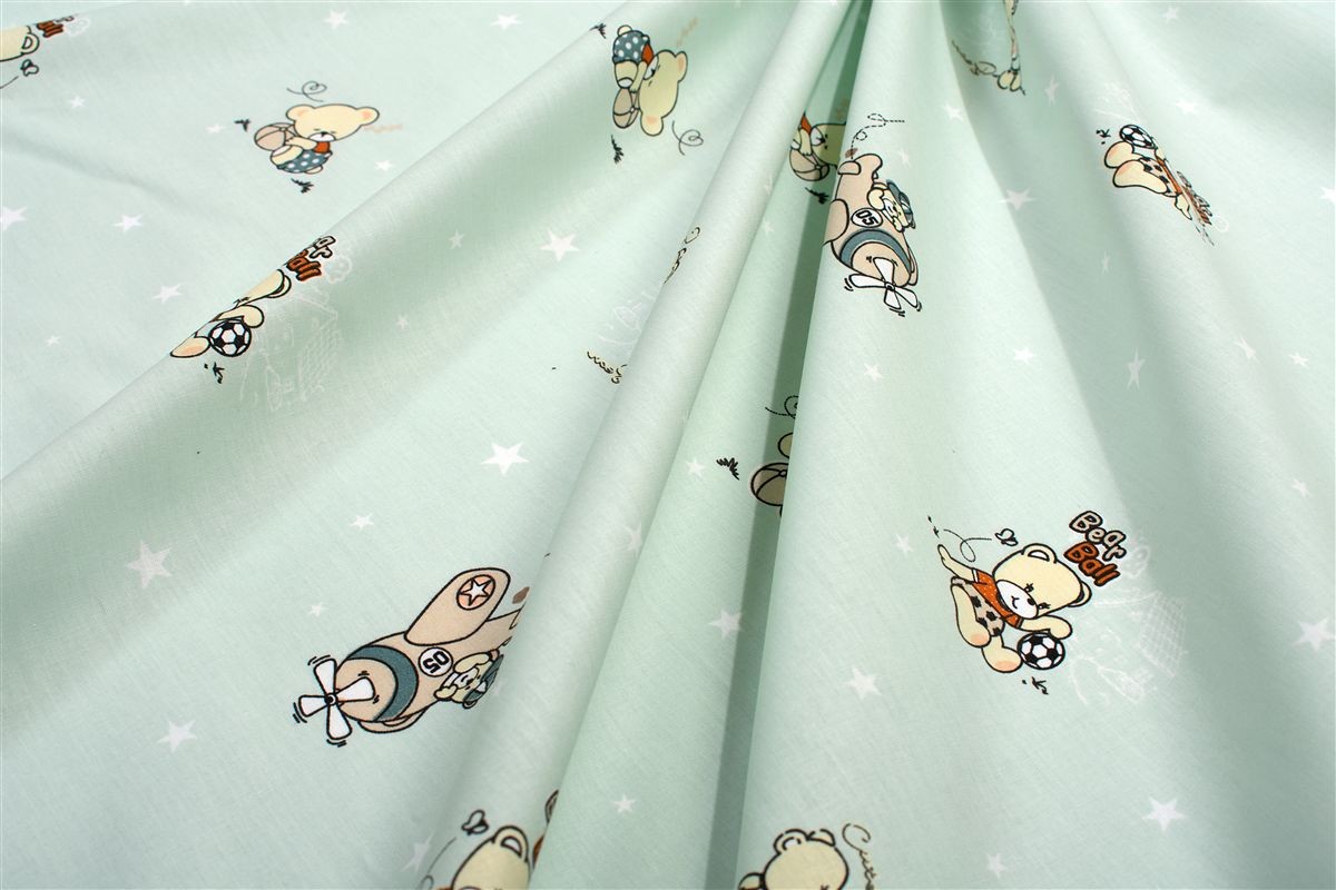 DIMcol Σεντόνια Εμπριμέ Σετ 3 τεμ kids Bear's Playtime 593 160X240 Mint 100% Cotton - Image 2