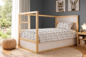 DIMcol Σεντόνια Εμπριμέ Σετ 3 τεμ kids Floating Bunny 715 160X240 Grey 100% Cotton