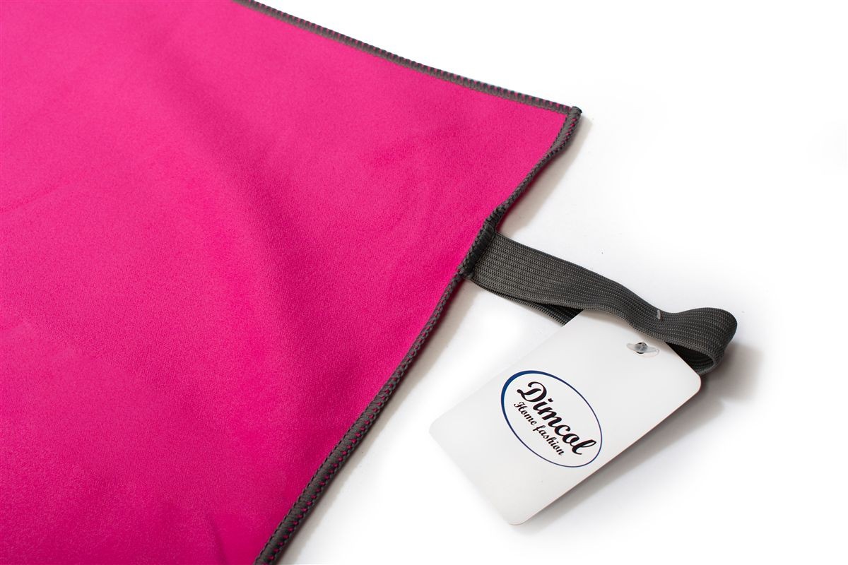 DIMcol Πετσέτα Θαλάσσης Quick Dry 80x160 Fuchsia-Dark Grey 90/10 Polyester/Polyamide - Image 2