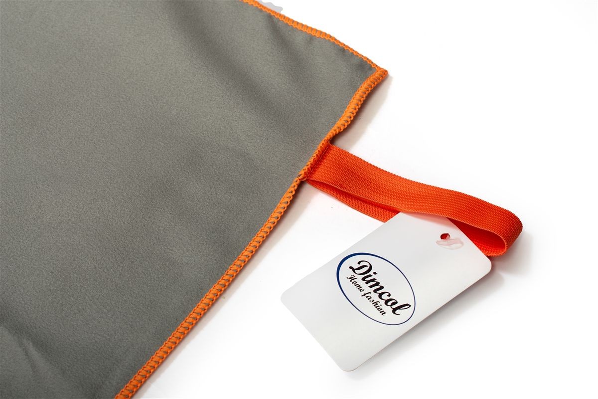 DIMcol Πετσέτα Θαλάσσης Quick Dry 80x160 Grey-Orange 90/10 Polyester/Polyamide - Image 2
