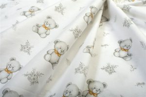 DIMcol Πάνα Χασέ bebe Newborn Bear 717 80x80 White-Grey 100% Cotton