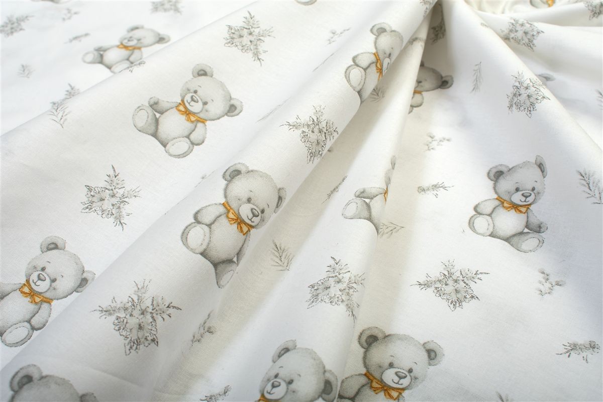 DIMcol Πάνα Χασέ bebe Newborn Bear 717 80x80 White-Grey 100% Cotton