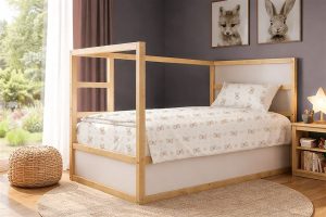 DIMcol Σεντόνια Εμπριμέ Σετ 2 τεμ kids Newborn Bear 716 160x240 White-Beige 100% Cotton