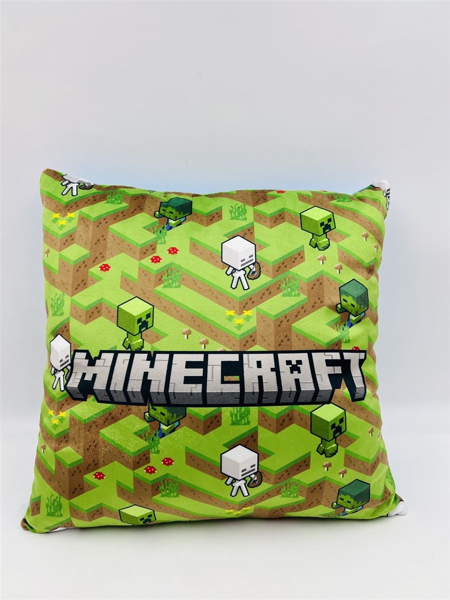 DIMcol Βελούδινο Μαξιλάρι Mojang Minecraft 606 38X38 Light Green-Sky Blue 100% Velboa - Image 2