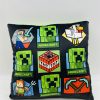 DIMcol Βελούδινο Μαξιλάρι Mojang Minecraft 607 38X38 Light Green-Black 100% Velboa