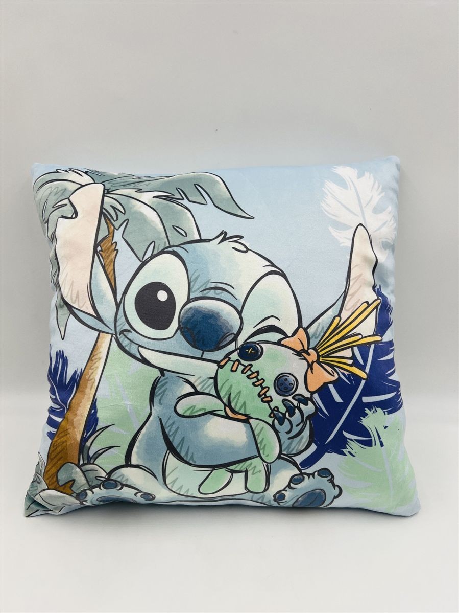 DIMcol Βελούδινο Μαξιλάρι Disney Home Stitch 612 38X38 Pale Blue 100% Velboa