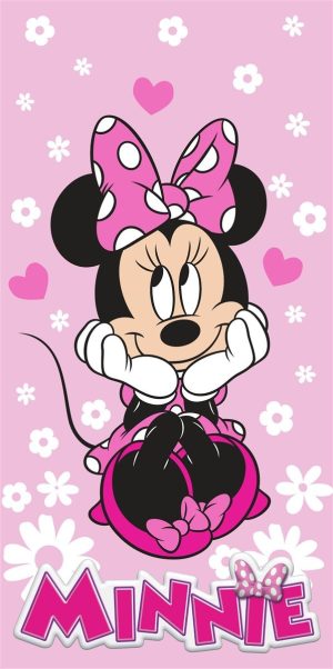 DIMcol Πετσέτα Θαλάσσης Quick Dry Disney Home Minnie 543 70X140 Baby Pink 100% Microfiber