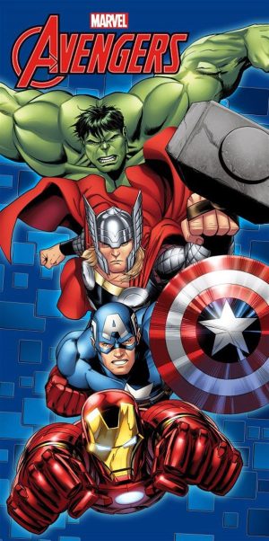 DIMcol Πετσέτα Θαλάσσης Quick Dry Marvel Avengers 052 70X140 Blue 100% Microfiber
